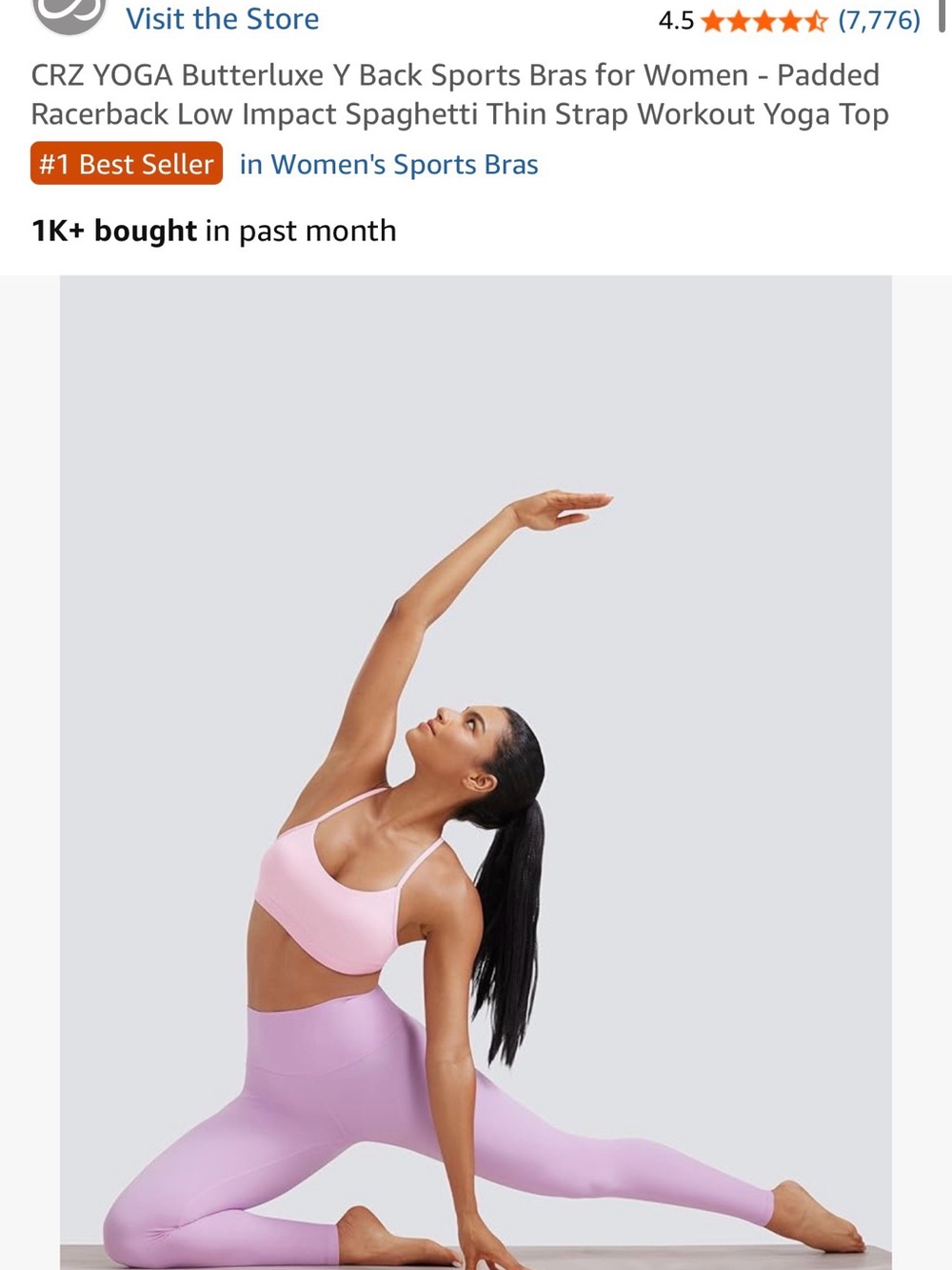 THREE CRZ YOGA Pink Spaghetti-Strap Y-Back Sports Bra